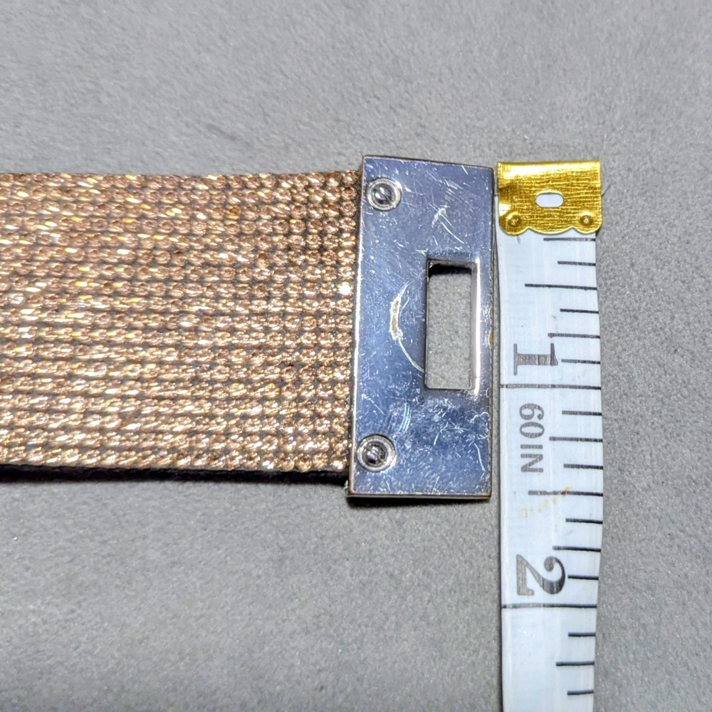 Express Rose Gold Rhinestone Cuff Bracelet - Picture 5 of 8